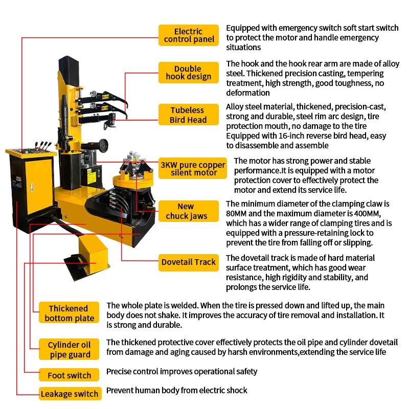 High Cost-Effective Vertical E - Tire Changer Machine recensie en prijs