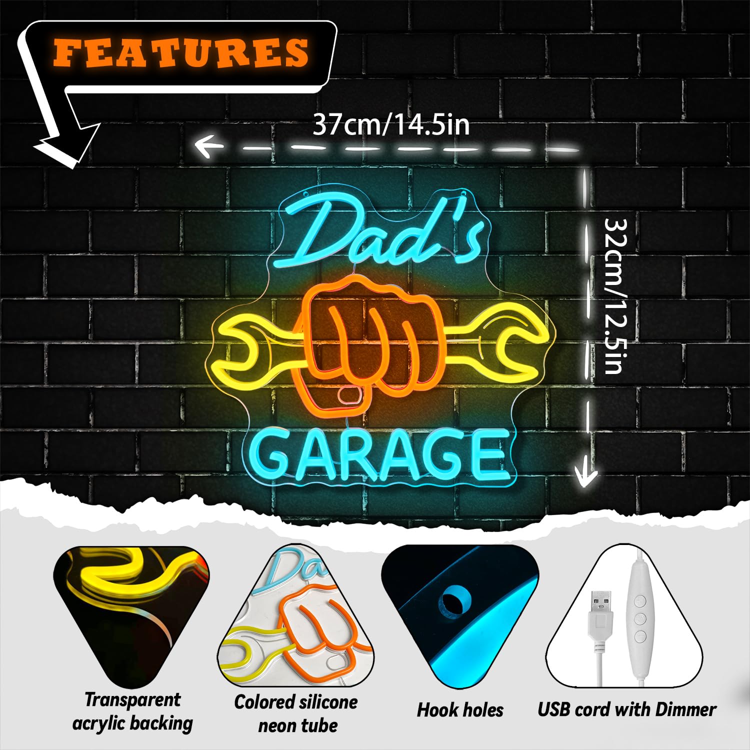 Dad’s Garage Neon Sign for Wal - Auto Repair Shop Design recensie en prijs